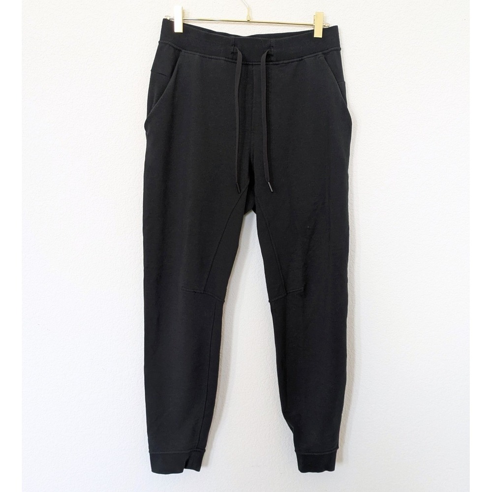 Lululemon City Sweat Jogger Pants Men's M Black Tapered Fleece Drawstring